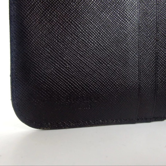 AUTH PRADA Leather Black Zip Wallet - Picture 7 of 7